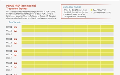 Graphic of the treatment tracker tool.